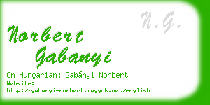 norbert gabanyi business card