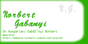 norbert gabanyi business card